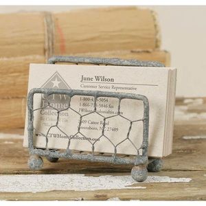 Chicken Wire Business Card Holder